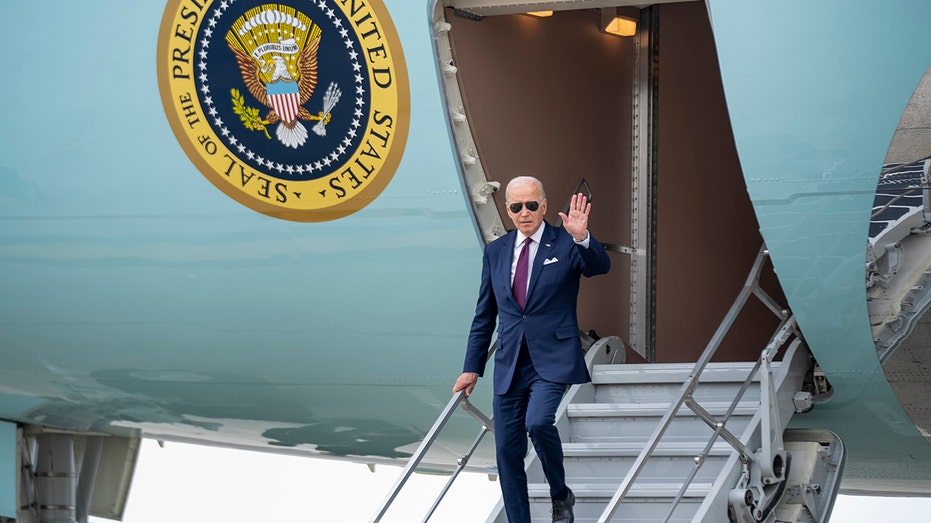 Biden exiting Air Force One