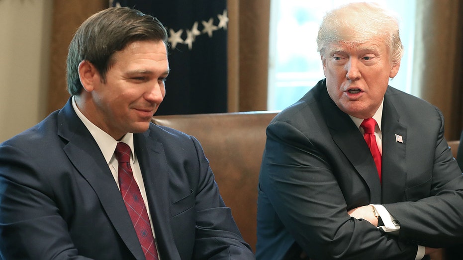 Donald Trump next to Ron DeSantis