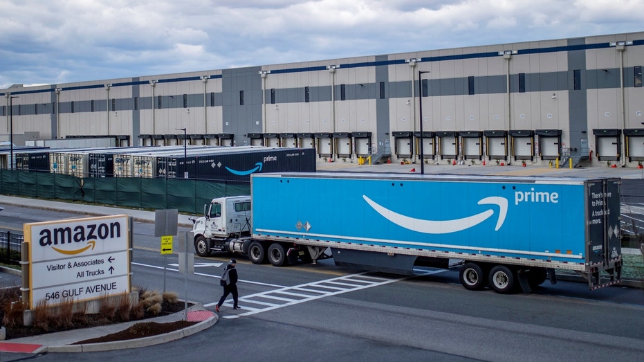 Amazon truck outside facility