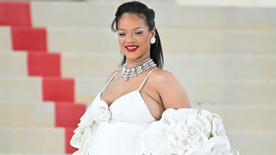 Rihanna wears white gown at MET Gala