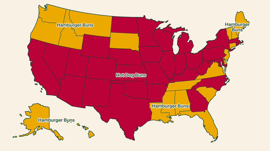 Hot dogs or hamburgers map Instacart