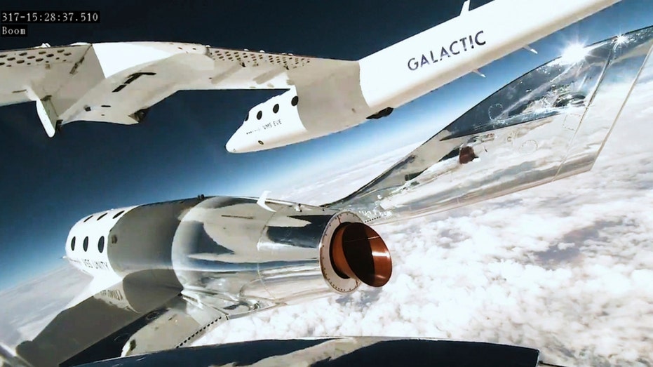 Virgin Galactic's rocket-powered spaceplane in flight