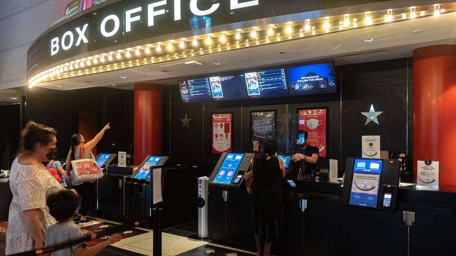 An AMC theater lobby