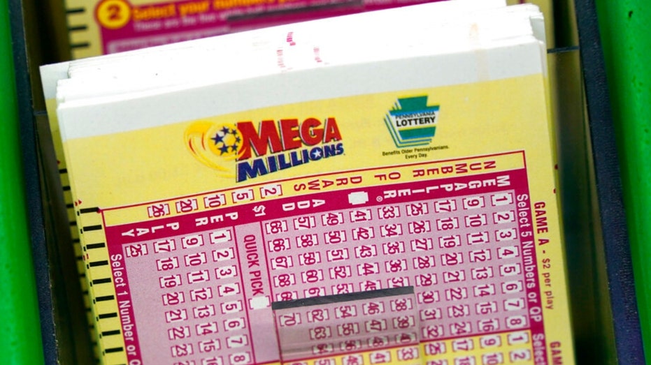 Mega Million cards are displayed