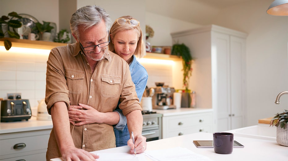 mature couple at home