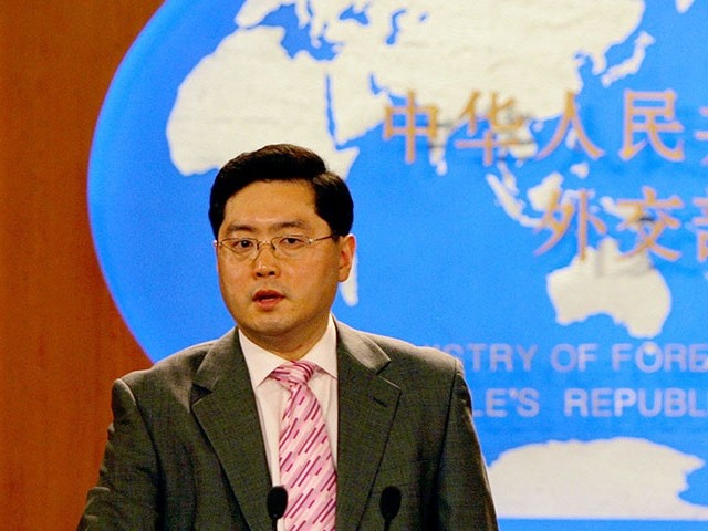 China’s ambassador to the United States Qin Gang speaks at a media briefing. | (Elizabeth Dalziel/AP Photo)