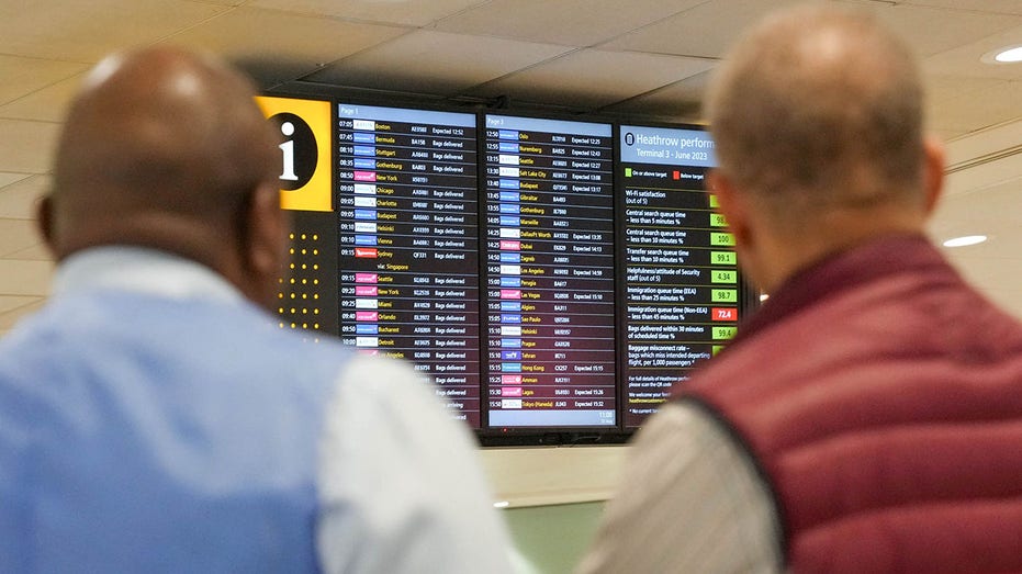 London Heathrow Airport arrivals board