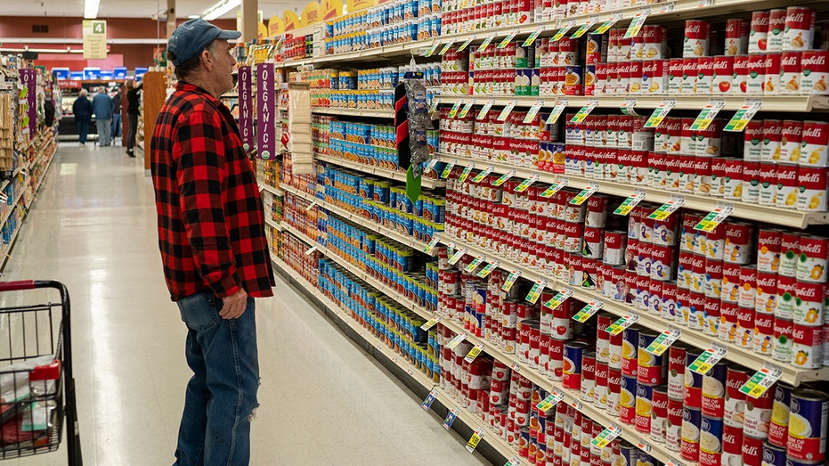 Customer shopping in a New York supermarket