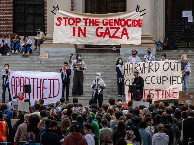 ADL - Supporters of Palestine gather at Harvard University to show their support for Palestinians in Gaza at a rally in Cambridge, Massachusetts, on October 14, 2023. Thousands of Palestinians sought refuge on October 14 after Israel warned them to evacuate the northern Gaza Strip before an expected ground offensive against Hamas, one week on from the deadliest attack in Israeli history. (Photo by Joseph Prezioso / AFP) (Photo by JOSEPH PREZIOSO/AFP via Getty Images)