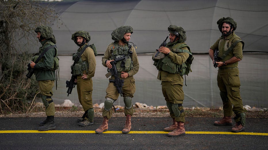 Israeli soldiers on patrol near Lebanon