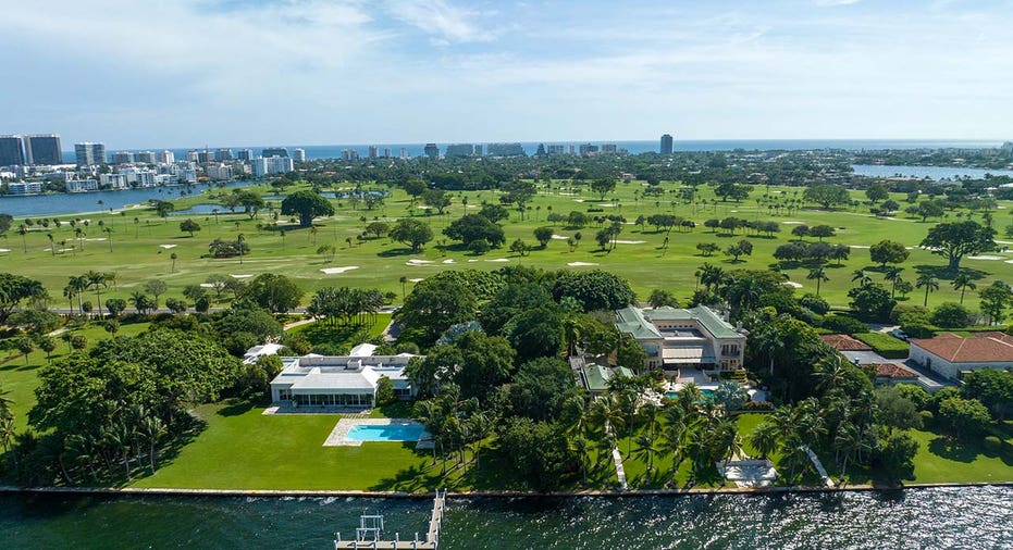 An aerial view of Jeff Bezos' Miami home.