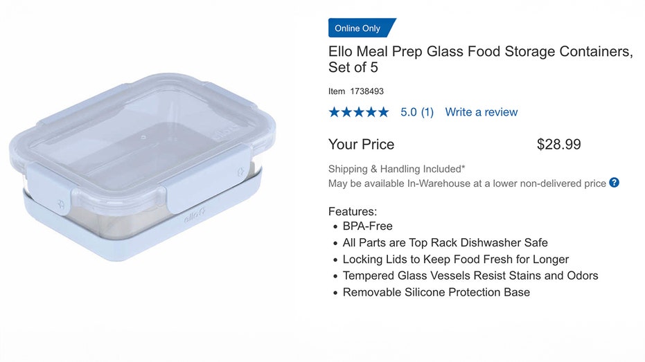 closeup of costco glass container