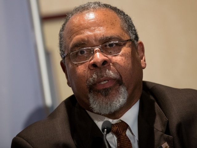 NEW YORK, NY - JUNE 21: Former Ohio Secretary of State Ken Blackwell speaks during a press conference following a meeting with Republican presidential candidate Donald Trump at the Marriott Marquis Hotel, June 21, 2016 in New York City. Donald Trump held a private closed-press meeting with hundreds of conservative Christians and evangelical leaders on Tuesday morning. (Photo by Drew Angerer/Getty Images)