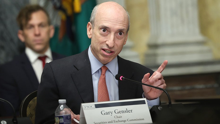 SEC Chairman Gary Gensler participates in a meeting of the Financial Stability Oversight Council at the U.S. Treasury on July 28, 2023 in Washington, DC. The council met to deliver an update on the Council’s Climate-related Financial Risk Committee and spoke on the transition from LIBOR. (Photo by Kevin Dietsch/Getty Images)