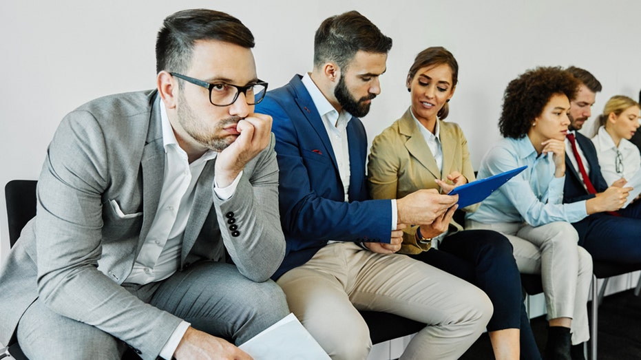 business people waiting for interview