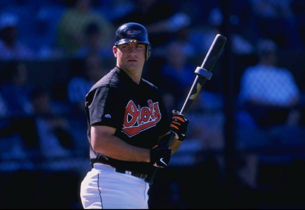 Infielder Ryan Minor of the Baltimore Orioles in action during a spring training game against the Montreal Expos at Fort Lauderdale Stadium in Fort...