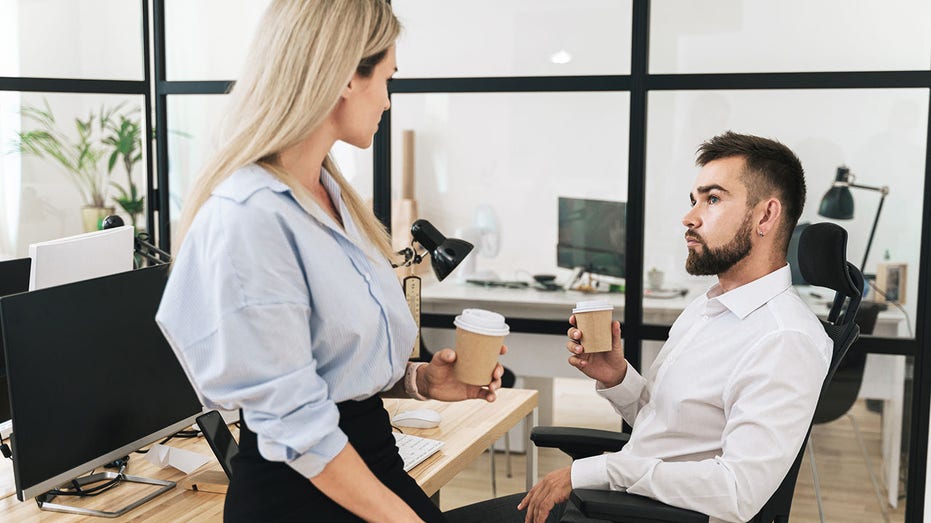 coffee break, man and woman