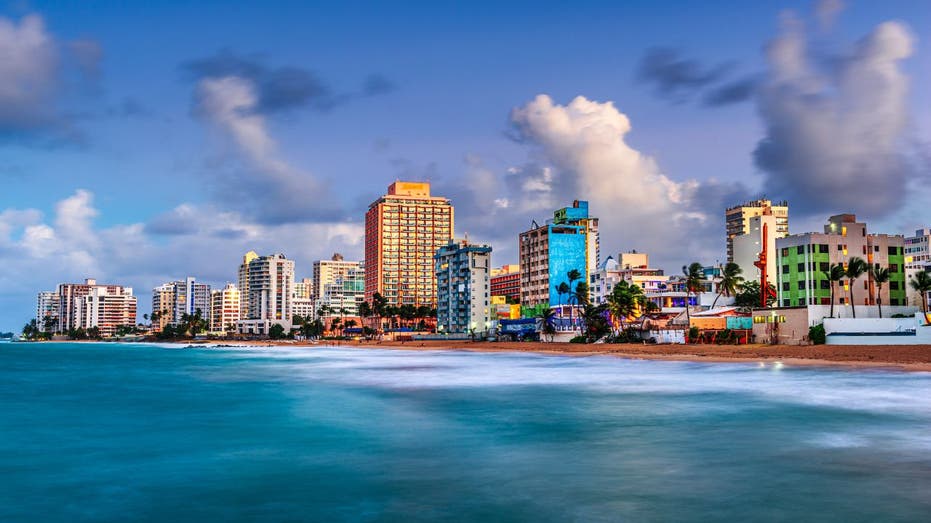 San Juan skyline at dusk