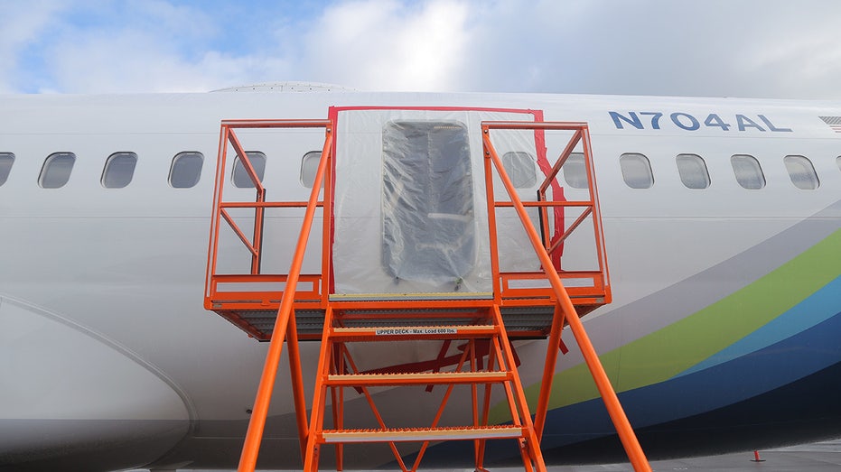 Blown out door of Alaska Airlines plane