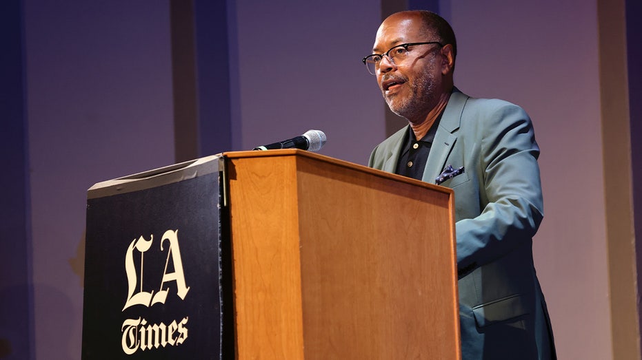 Kevin Merida speaks on stage at the Los Angeles Times Festival of Books