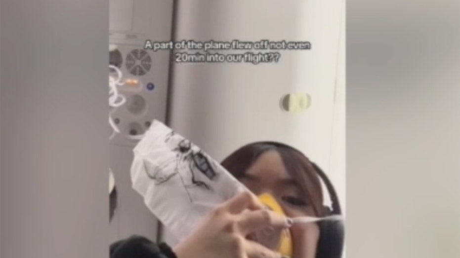 TikTok user wearing an oxygen mask