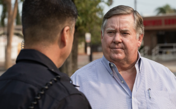 California 41st District representative Ken Calvert speaks to law enforcement. 