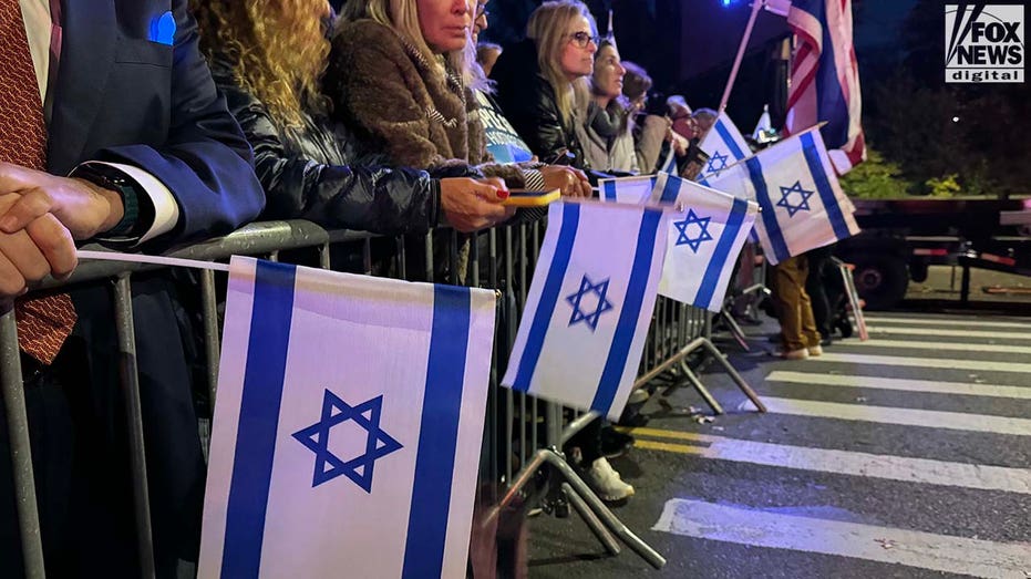 People carrying flags