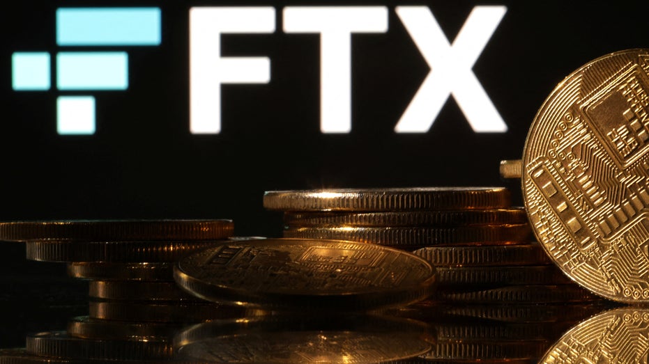 FTX logo and cryptocurrencies