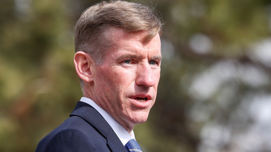 BOULDER, CO - MARCH 26: Boulder County District Attorney Michael Dougherty speaks to reporters at a press conference outside the Boulder Police Station on March 26, 2021 in Boulder, Colorado. Ten people, including a police officer, were killed in a shooting at a nearby King Soopers grocery store on Monday.