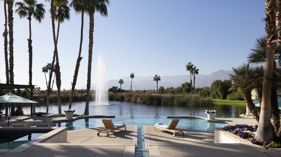 View of the pool at Merv Griffin's estate